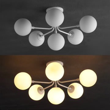 Olivier Parisian 24" Globe Modern Industrial Iron Bistro LED Semi Flush Mount